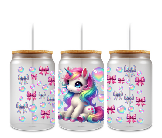 EXCLUSIVE DECAL #16 - UNICORN BUBBLES AND BOWS - HOLOGRAPHIC DECAL